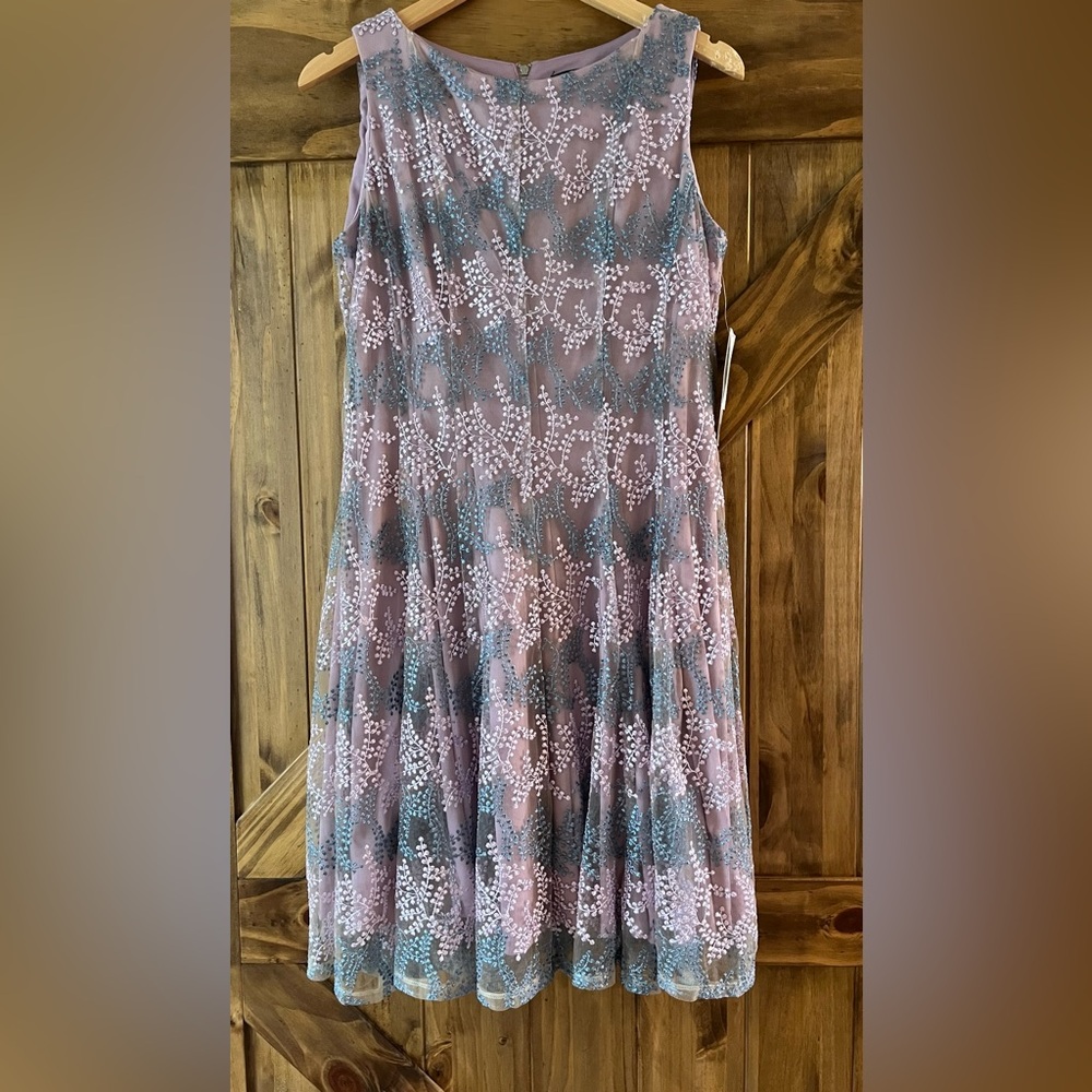 Lavender Embroidered Sleeveless Dress
